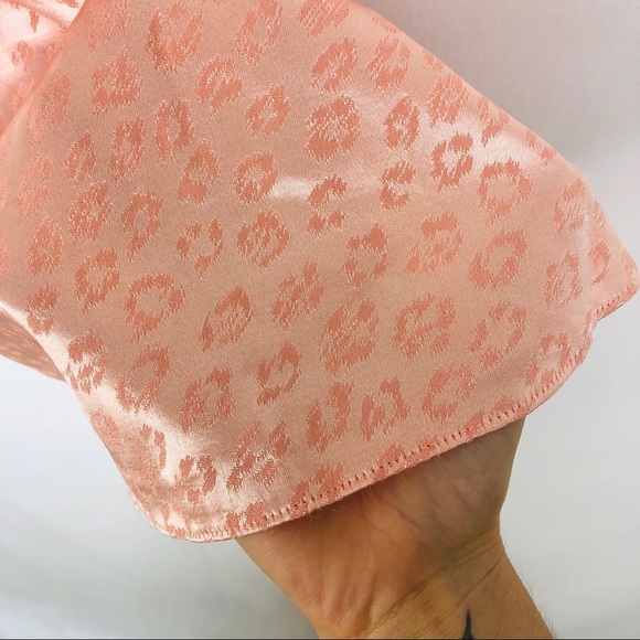 Joie NWT pink satin leopard mini belted dress S - Picture 9 of 13